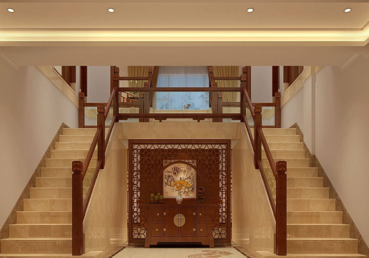 i中式风格楼梯装修效果图，充满典雅古韵的楼梯设计!