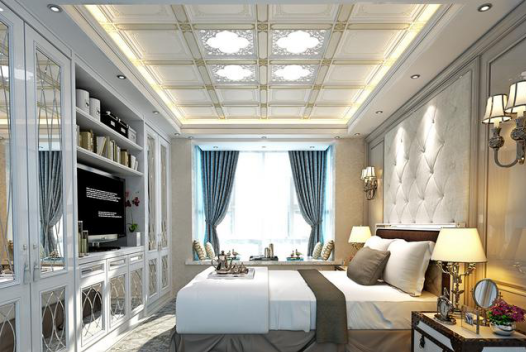 欧式风格卧室吊顶装修效果图，典雅浪漫的私密空间!